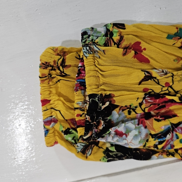 Anthropologie R. Vivimos yellow floral long sleeve blouse women's size large - Picture 6 of 8